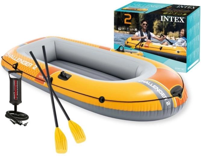 barcă gonflabilă pentru 2 persoane Intex Challenger 2 cu pompă și vâsle
