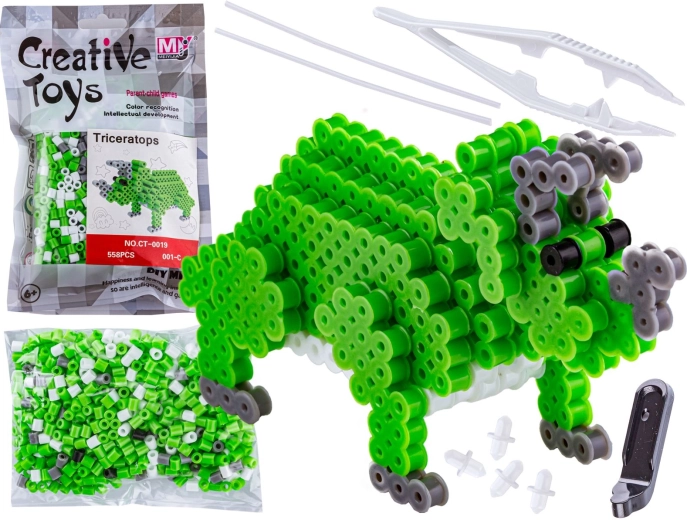Mărgele pentru călcat 3D triceratops – dinozaur (punguță)