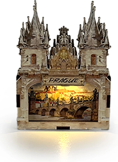 2Kids Toys magnet 3D din lemn Praga – Hradčany și Podul Carol - 1 bucată