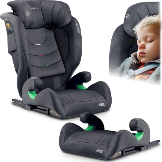 Scaun auto pentru copii Nukido Louis Soft gri 100–150 cm ISOFIX i-Size
