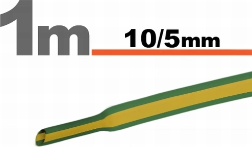 Tub termocontractabil galben-verde 10 / 5 mm