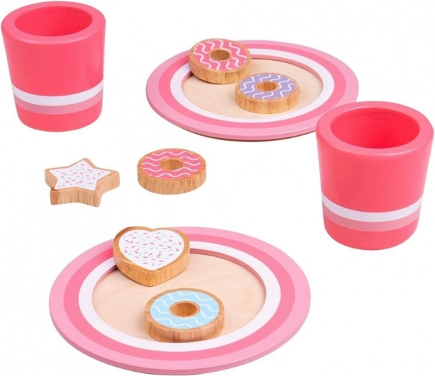 Set de biscuiți din lemn cu lapte Bigjigs Toys