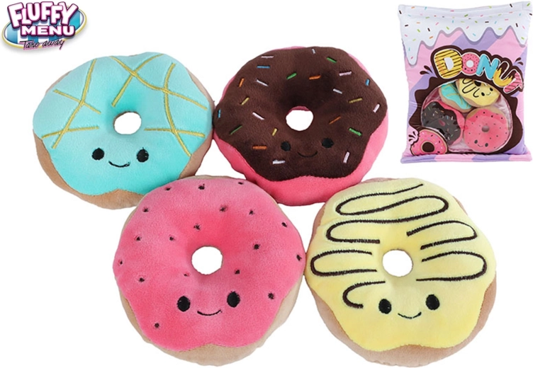 Set din pluș cu gogoși colorate în geantă Fluffy Menu