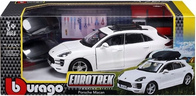 Model auto Bburago Porsche Macan Eurotrek alb la scara 1:24
