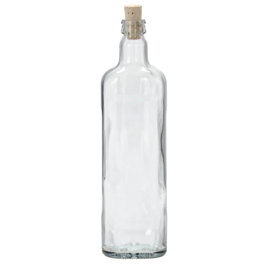 Sticlă de sticlă Oval 700 ml cu dop de plută naturală