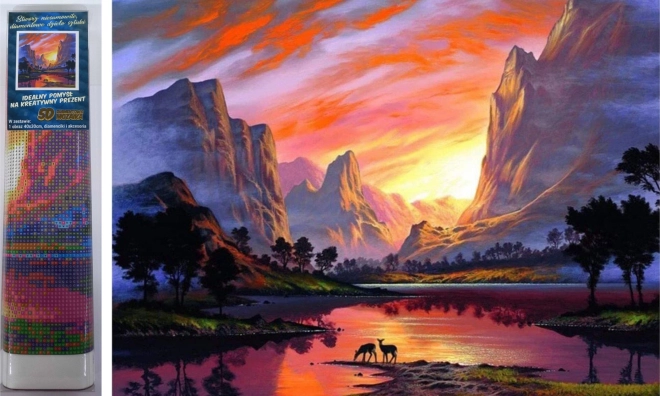 Pictură cu diamante - Vale montană