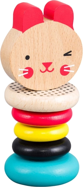 Petit Collage zornăitoare din lemn iepuraș