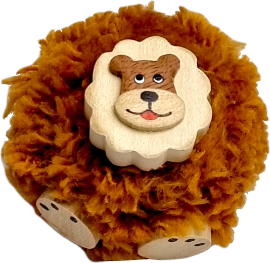 2KIDS TOYS magnet din lemn cu pompon – leu