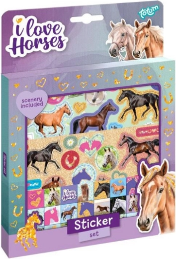 Autocolante cu căluți – set cu decorațiune din carton