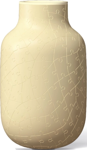 Vază modernă 3D tip puzzle, galben-crem