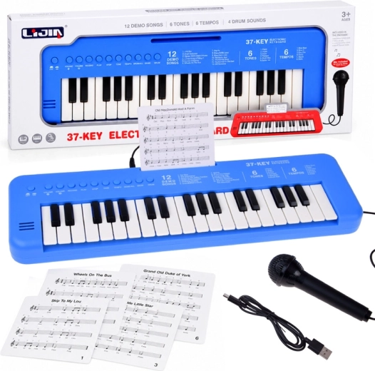 Keyboard electronic pentru copii cu 37 de clape și microfon