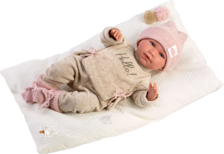 Păpușă realistă bebeluș vorbitoare Llorens New Born, 42 cm
