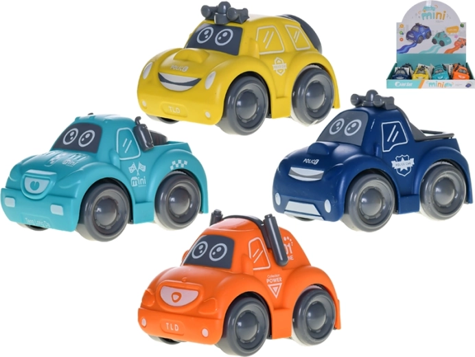 Mașinuță de poliție cu mecanism inerțial 8,5 cm – 4 tipuri