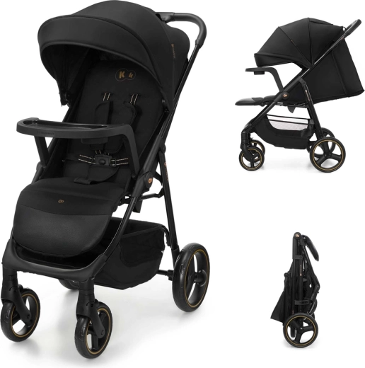 Cărucior sport Kinderkraft Trig 3 cu tăviță onyx black