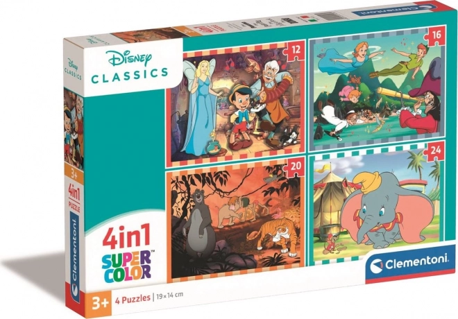 Puzzle 4în1 Super Color Disney Classic