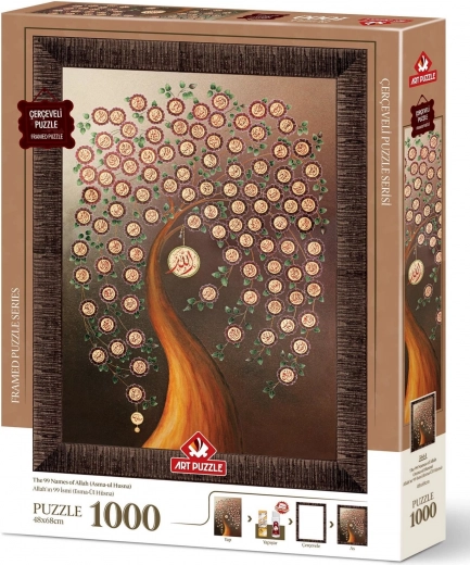 Puzzle cu ramă și lipici 3în1 99 nume Allah 1000 piese