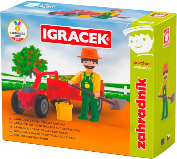 EFKO Igráček grădinar – set figurină cu tractor și accesorii