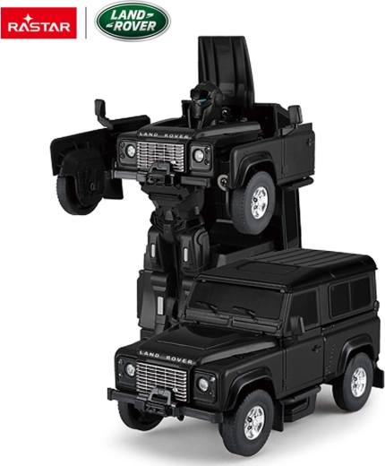 Mașină metalică și robot 2 în 1 Land Rover Defender Rastar 1:32 negru - 1 bucată