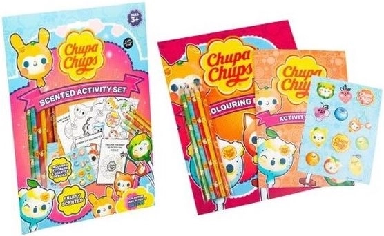 Chupa Chups cărți de colorat parfumate cu autocolante și creioane colorate