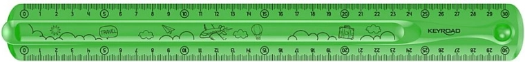 Riglă KEYROAD Flexi 30 cm verde