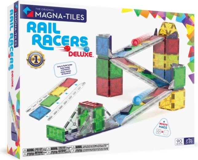 MAGNA-TILES set de construcție magnetic cu pistă pentru bile Deluxe, 90 de piese