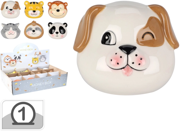 Pușculiță ceramică în formă de animăluț 8,5 × 7 cm