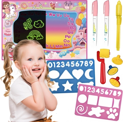 Woopie covoraș de desen cu apă 2în1 XXL 100 × 70 cm cu efect luminos