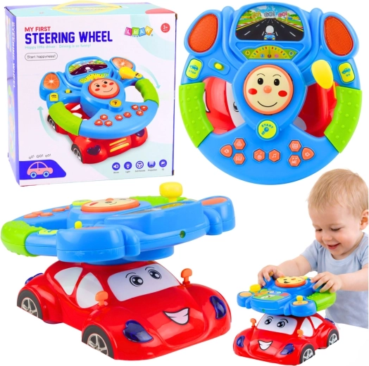 Volan educațional interactiv pentru copii cu muzică, LED și proiector