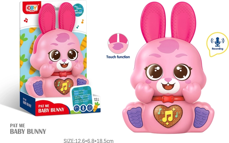 Iepuraș interactiv repetor cu efecte luminoase și sonore 12 cm