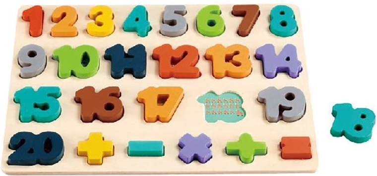 Puzzle din lemn cu cifre Baby Mix