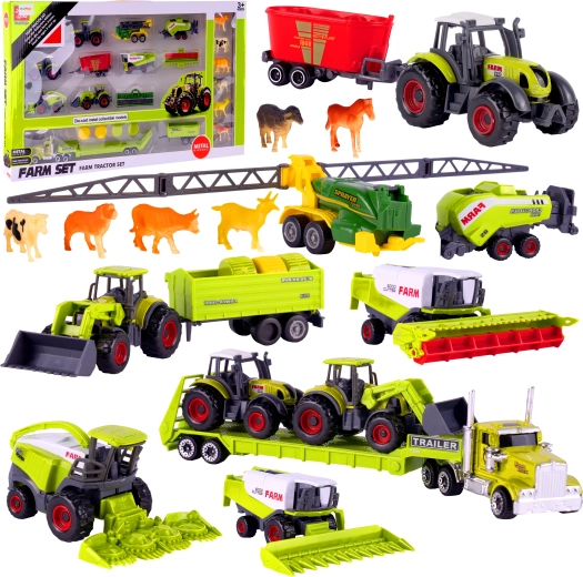 Mașini agricole și tractoare metalice 1:64 – set de joacă pentru copii