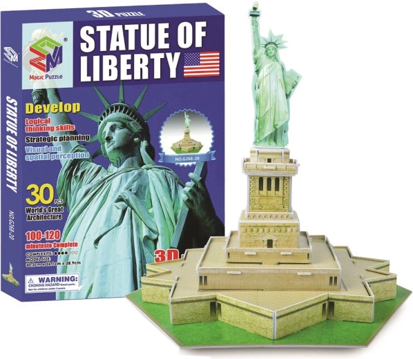 Puzzle 3D Statuia Libertății – model educativ New York (30 piese)