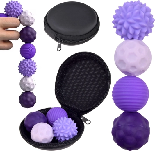 Bile magnetice antistres senzoriale fidget (4 buc.) cu husă