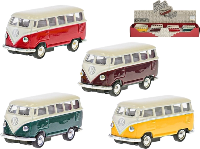 Kinsmart VW Classic autobuz 1962 model metalic 1:64 cu uși deschise