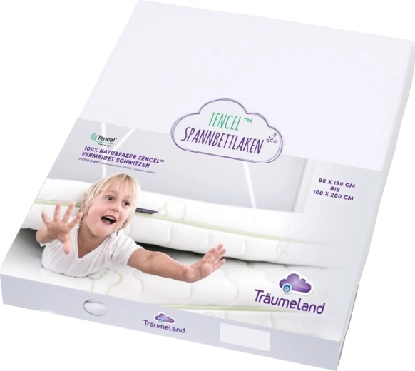 Träumeland cearșaf pentru pat junior Tencel 90 × 200 cm alb