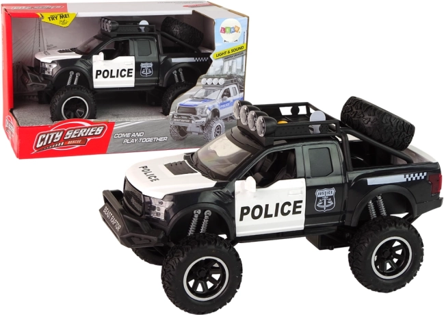 Vehicul off-road Raptor Police Black Uși deschise Lumini și sunete