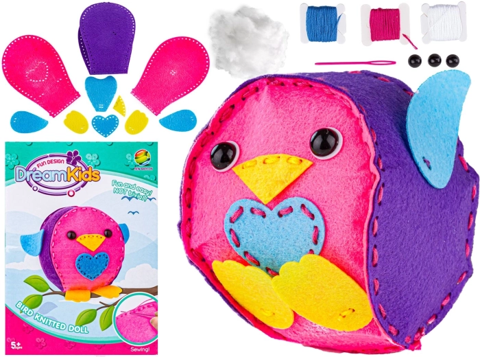 Set creativ de cusut pluș – păsărel