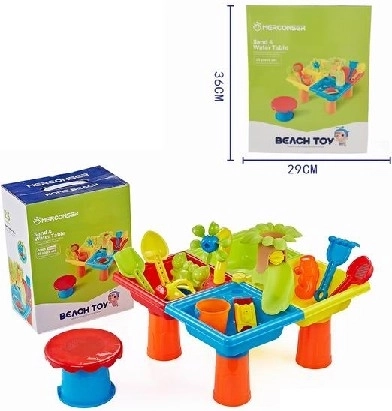 Măsuță de nisip pentru joacă cu nisip și apă, 25 piese