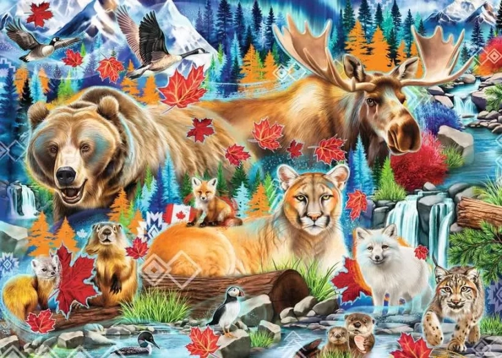 Puzzle Prădători sălbatici ai Canadei 1000 de piese RAVENSBURGER