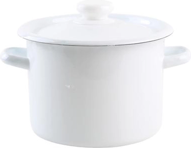 Oală emailată cu capac 3 l, albă