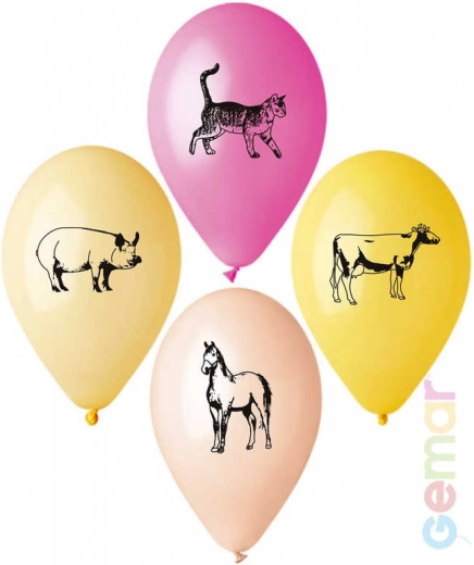 Balon din latex pastel Gemar cu imprimeu fermă 26 cm - 1 bucată