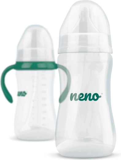 Neno biberon anticolici 300 ml, 6m+ cu pai și mâner