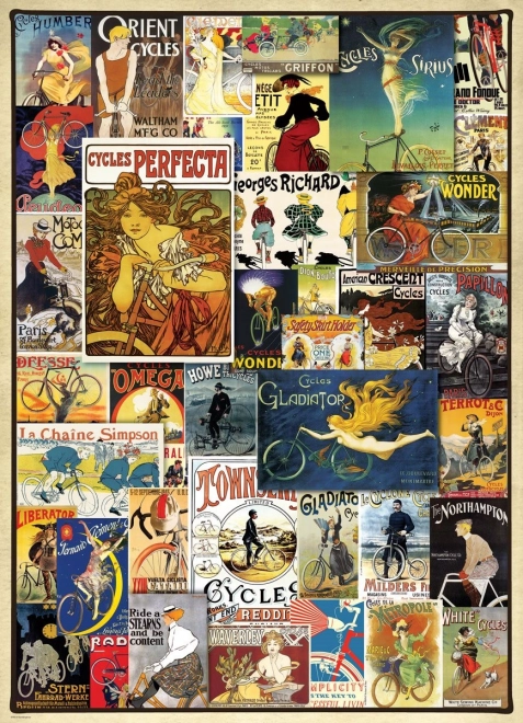 Puzzle Eurographics Afișe vintage de ciclism 1000 de piese