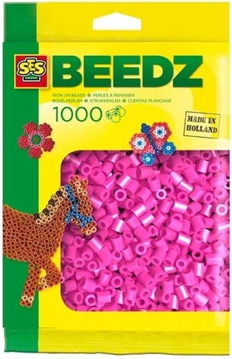 SES Creative mărgele de călcat 1000 buc neon roz