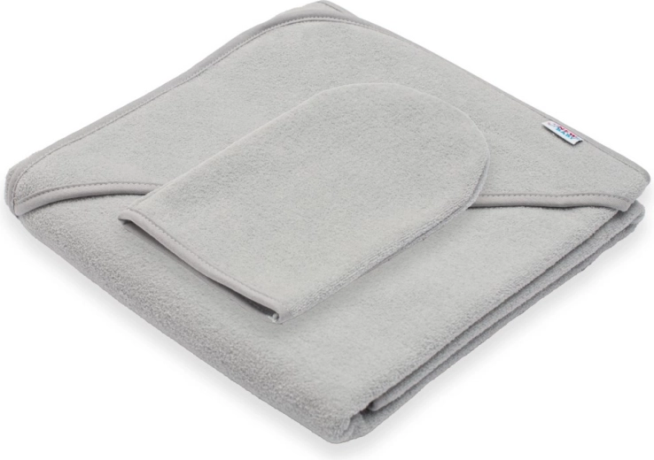 Prosop froté pentru copii cu glugă New Baby Basic 80 × 80 cm gri