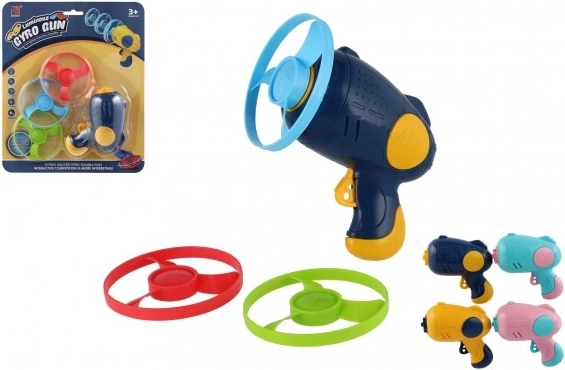 Eliche lansatoare cu pistol de pornire, 3 buc., plastic, mix de culori