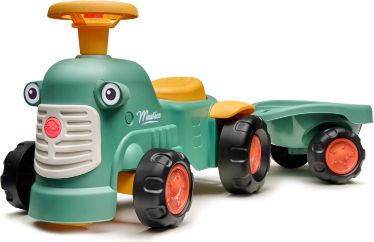 Tractorașul pentru copii Falk Baby Maurice Vintage cu scaun pentru remorcă