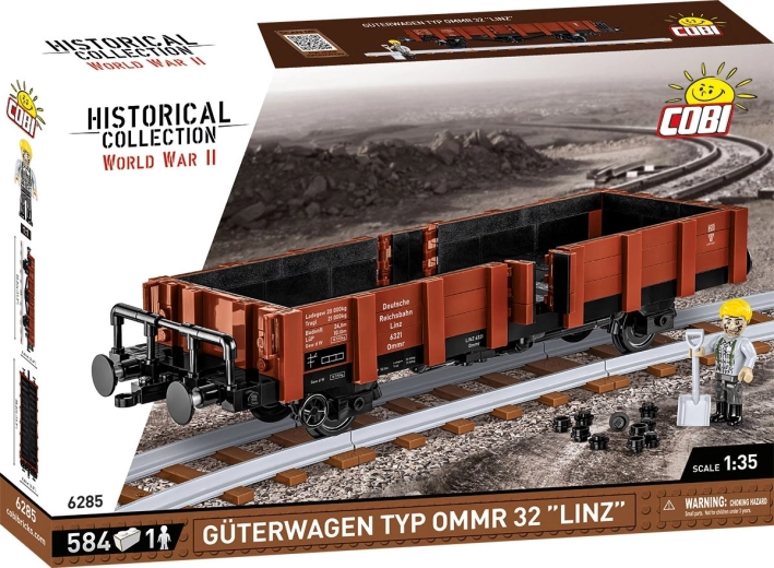 COBI colecția istorică WWII vagon de marfă Gütterwagen tip OMMR 32 Linz 1:35