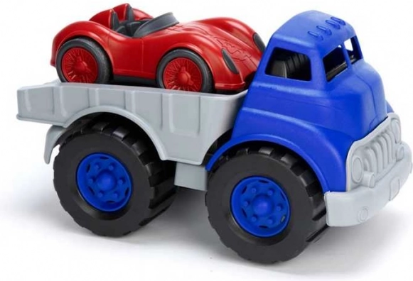 Camion de marfă cu mașină de curse Green Toys