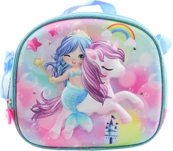 Geantă de umăr cu unicorn și sirenă, cu efect luminos
